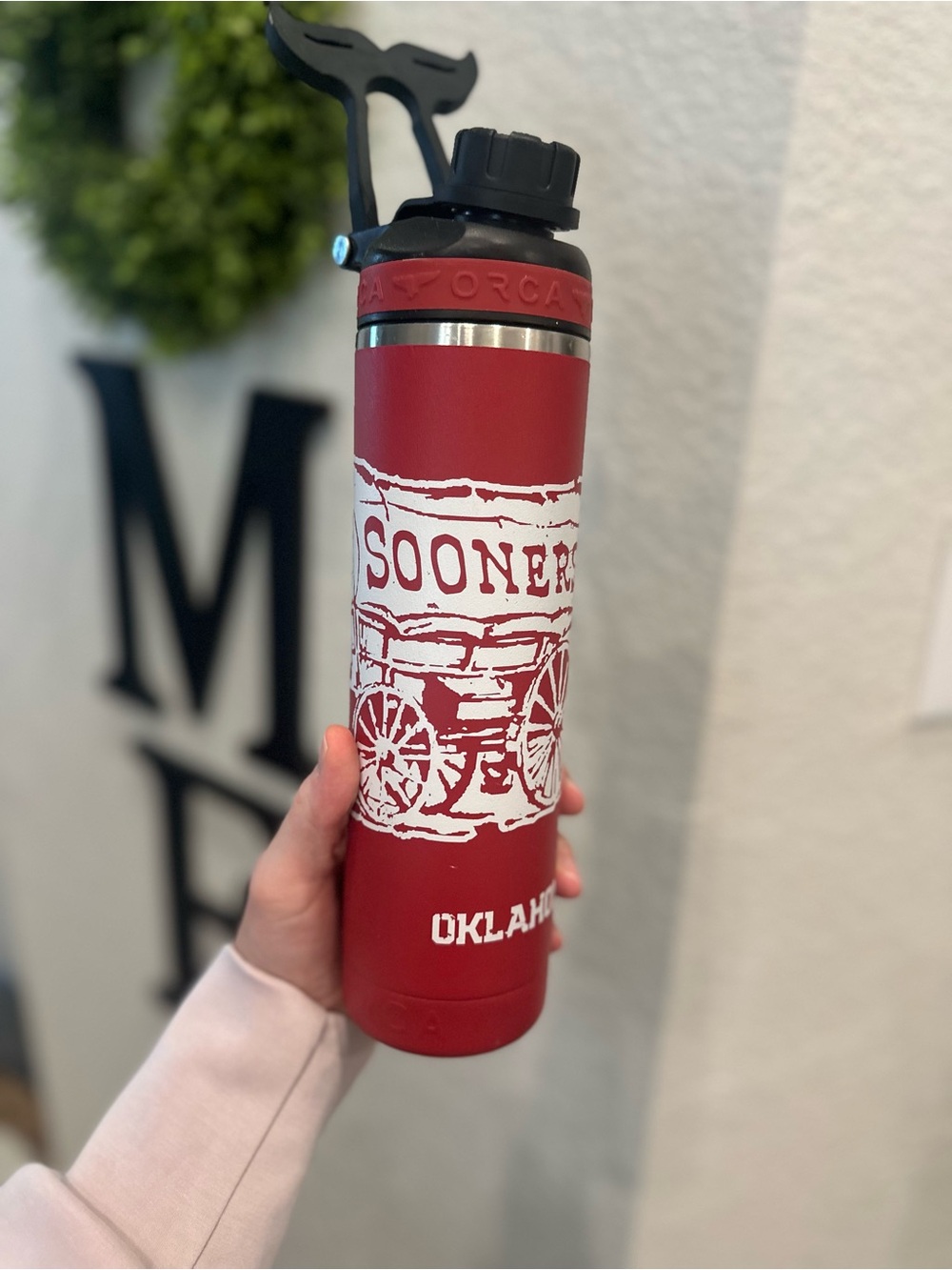 Oklahoma Sooners orca water bottle